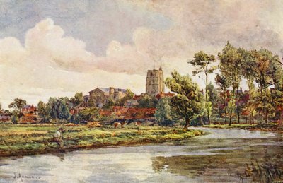 Il Waveney a Beccles, con la Chiesa di San Michele da James Aumonier