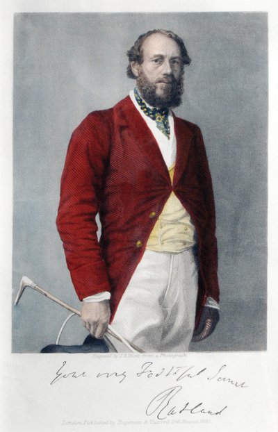Il 6º Duca di Rutland vestito per la caccia, 1861 da James B. Hunt