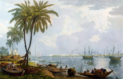 Veduta di Calcutta, da un punto opposto a Kidderpore, 1837, inciso da Robert Havell il Giovane da James Baillie Fraser