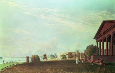 Casa di Barrackpore, Calcutta, inciso da Robert Havell, pub. 1824 da James Baillie Fraser