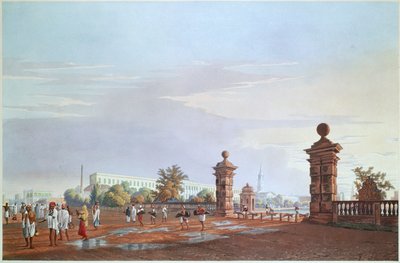 Tank Square da ovest, inciso da Robert Havell, pub. 1824 da James Baillie after Fraser