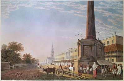 Writers Buildings, Calcutta, inciso da Robert Havell, pub. 1824 da James Baillie after Fraser