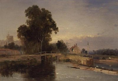 Chiatta con una Porta di Chiusa e Windsor Oltre da James Baker Pyne