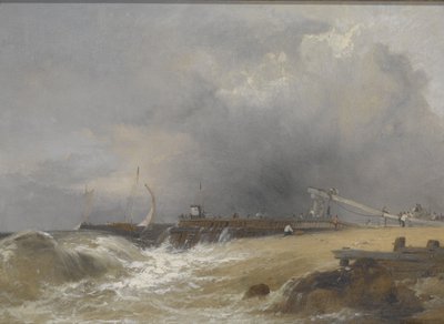 Molo di Littlehampton sulla costa del Sussex, c.1842 da James Baker Pyne