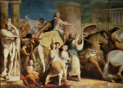 Incoronazione dei vincitori a Olimpia, terzo della serie "Il progresso della cultura e della conoscenza umana" (dettaglio) da James Barry