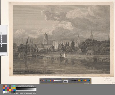 Vista sud della Christ Church, ecc., dai prati... da James Basire