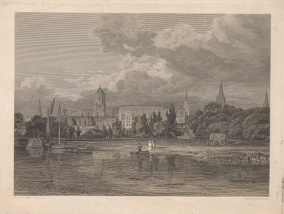 Vista sud di Christ Church, ecc. dai prati da James Basire