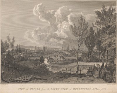 Veduta di Oxford dal lato sud di Heddington Hill da James Basire