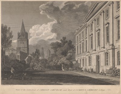 Vista della Cattedrale di Christ Church e Parte del Corpus Christi College da James Basire