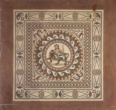 Pavimento a mosaico romano, scoperto in Leadenhall Street, Londra, 1804 da James Basire II