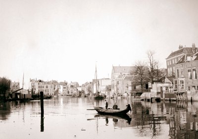 Barca sul canale, Dordrecht, Paesi Bassi, 1898 da James Batkin