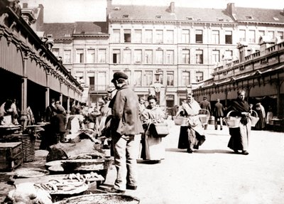 Bancarelle del mercato, Anversa, 1898 da James Batkin