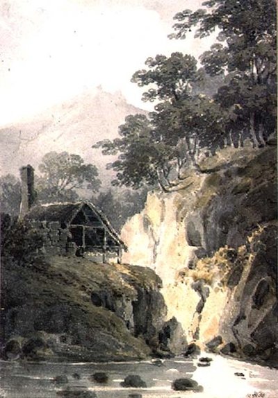 Paesaggio roccioso in Cornovaglia, con rovine di un castello in lontananza da James Bourne