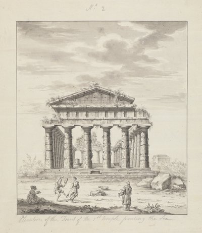 N. 2 Elevazione della facciata del primo tempio di fronte al mare da James Bruce