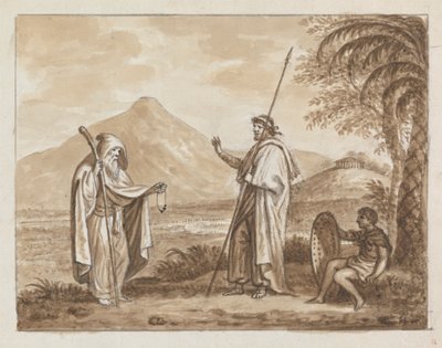 Vecchio, Guerriero e Ragazzo in un Paesaggio Classico da James Bruce