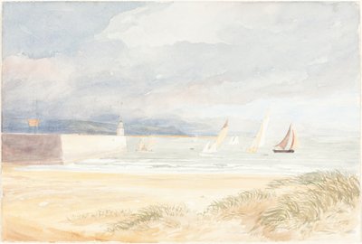 Scena costiera con barche a vela Portland, Dorset, 1822-1839 da James Bulwer