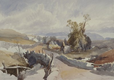 Strada di campagna con cottage da James Burrell Smith