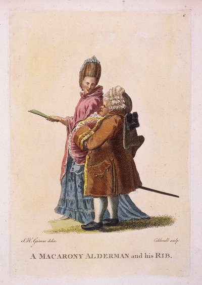 Un maccherone assessore e sua moglie, c. 1770 da James Caldwall