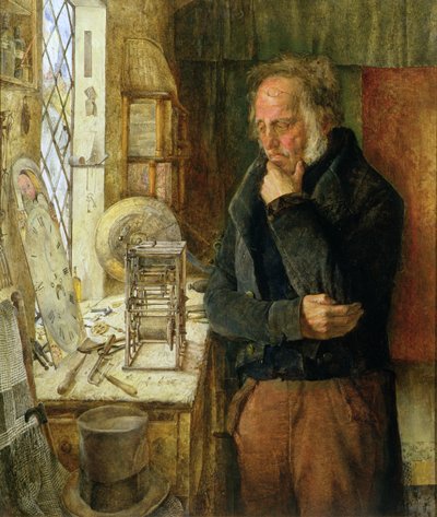Il nostro orologiaio del villaggio risolve un problema, c.1859 da James Campbell