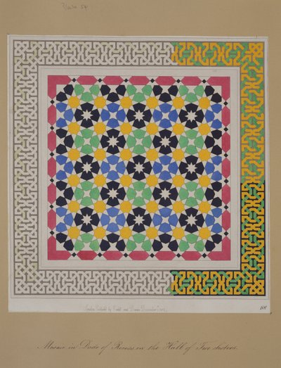 Mosaico nel dado della nicchia nella Sala delle Due Sorelle, Alhambra, da 