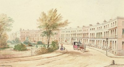 Royal Crescent, Cheltenham, c.1850 da James Charles Oldmeadow