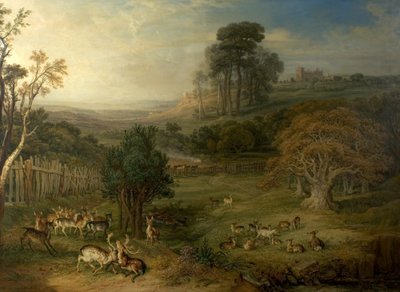 Un mattino rugiadoso (Il duello dei cervi), 1849 da James Charles Ward
