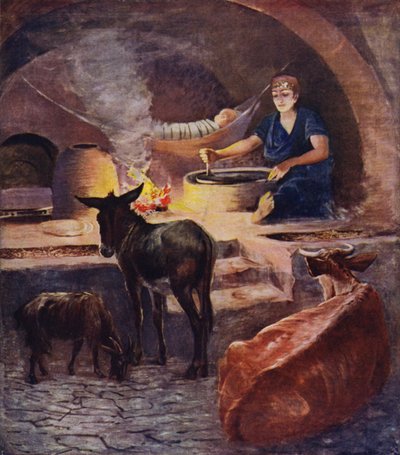 Interno di una Casa Fellahheen, mattina presto in inverno da James Clark