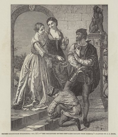 La partenza del cavaliere Bayard da Brescia da James Clarke Hook