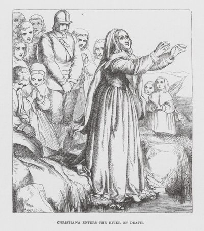 Cristiana entra nel Fiume della Morte (incisione) da James Dawson Watson