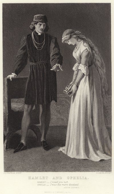 Amleto e Ofelia, Atto III, Scena I da James Dawson Watson