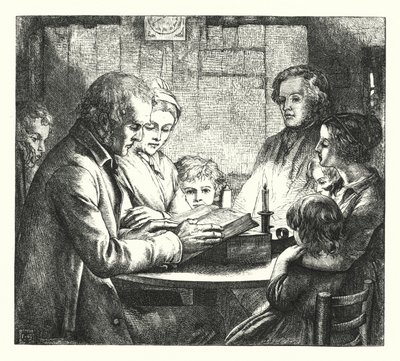 Scena in un Cottage Scozzese da James Dawson Watson