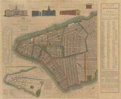 La città di New York: Mappa e piano esplicativo di Longworth da James DeForest Stout