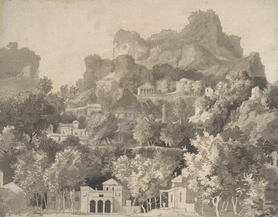 Paesaggio roccioso con edifici classici, c.1745 da James Deacon