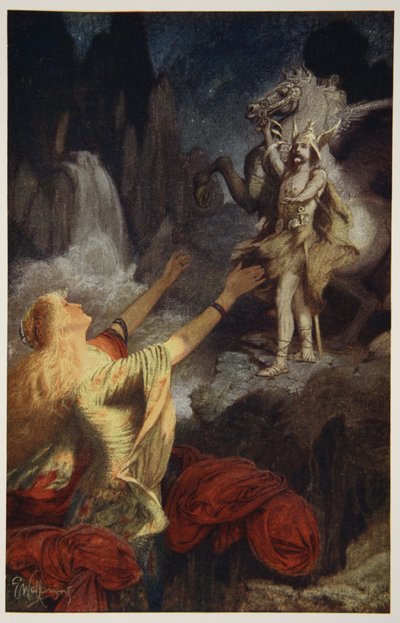 Il ritorno di Hundingsbane a Valhalla, illustrazione da 