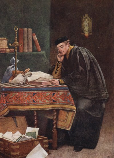 Il mercante di Venezia di Shakespeare: Antonio (litografia a colori) da James Dromgole Linton