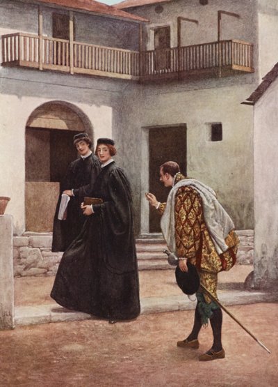 Il mercante di Venezia di Shakespeare: Portia, Nerissa e Gratiano da James Dromgole Linton