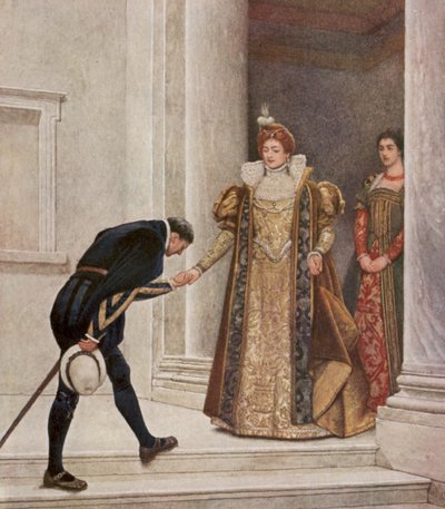 Il Mercante di Venezia di Shakespeare: Il Principe di Aragona, Portia e Nerissa da James Dromgole Linton