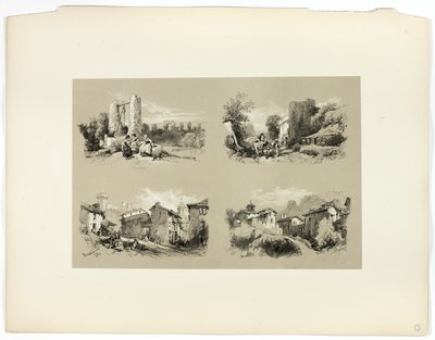 Frejus, Beaucaire, Chateau, da Selezioni Pittoresche da James Duffield Harding