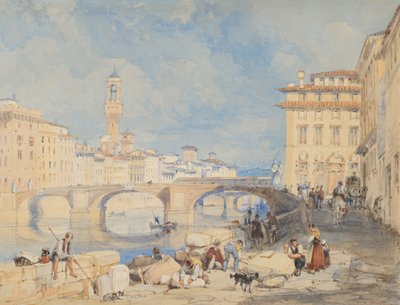 Ponte Santa Trinità, Firenze, prima del 1832 da James Duffield Harding