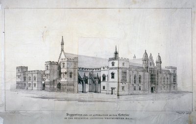Suggerimenti per modifiche agli edifici adiacenti Westminster Hall, Londra da James Duffield Harding