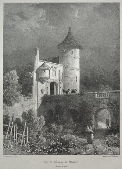 Viaggi pittoreschi e romantici nella vecchia Francia. Franche-Comté: Vista del Castello di Frasne da James Duffield Harding