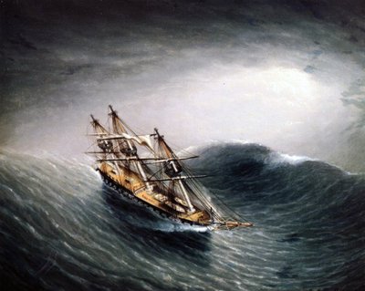 Una Goletta in Mare Mosso da James E. Buttersworth
