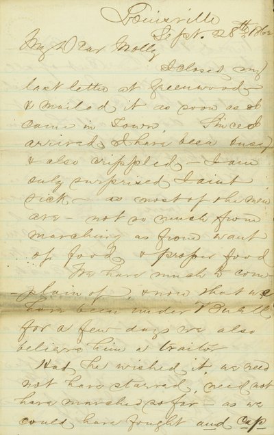 Lettera di James E. Love, Louisville, a Molly, 28-30 settembre 1862 da James Edwin Love