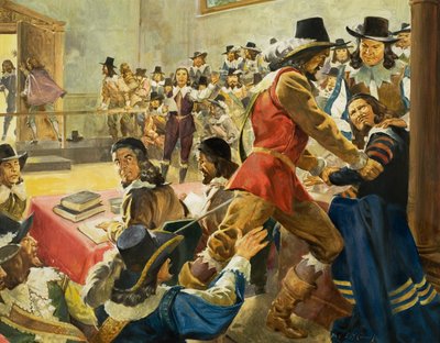 Arresto del Presidente della Camera dei Comuni (gouache su carta) da James Edwin McConnell