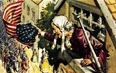 Barbara Frietchie telefona al generale Sonewell Jackson durante la guerra civile americana da James Edwin McConnell