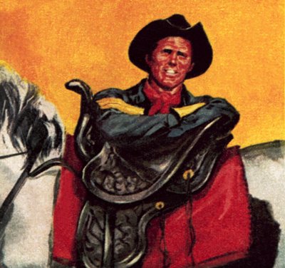 Cowboy con la sua sella da James Edwin McConnell