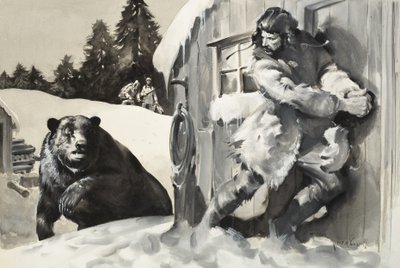 Orso Grizzly (gouache su carta) da James Edwin McConnell