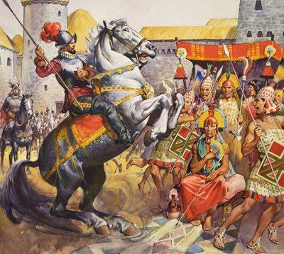 Incas (gouache su carta) da James Edwin McConnell