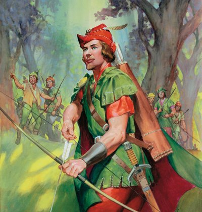 Robin Hood (guazzo su carta) da James Edwin McConnell