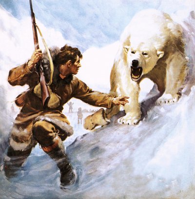 Vilhjalmar Stefansson attaccato da un orso polare da James Edwin McConnell
